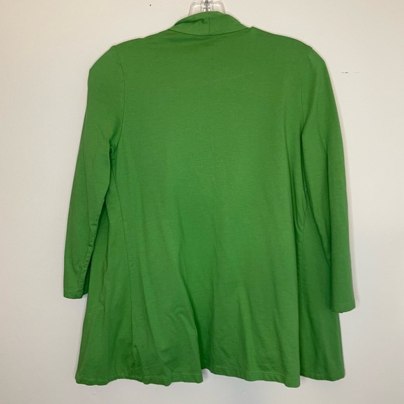 Charter Club Open Front Cardigan Green Women's Size M 3/4 sleeves cotton modal - Picture 2 of 8
